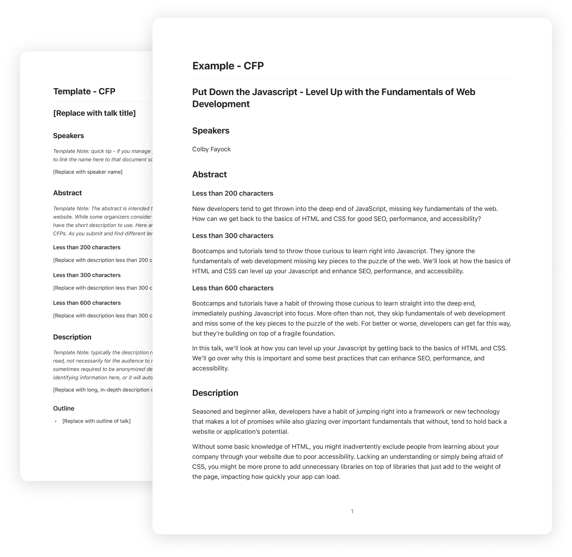 CFP Template Preview